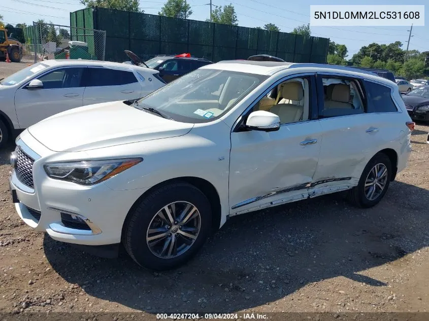 2020 Infiniti Qx60 Luxe Awd VIN: 5N1DL0MM2LC531608 Lot: 40247204