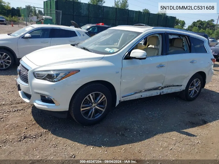 2020 Infiniti Qx60 Luxe Awd VIN: 5N1DL0MM2LC531608 Lot: 40247204