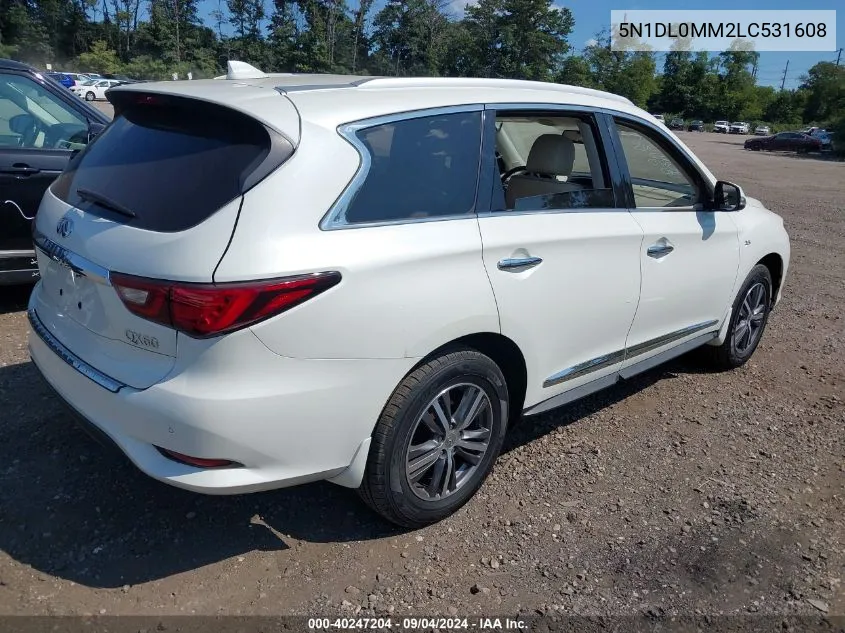 2020 Infiniti Qx60 Luxe Awd VIN: 5N1DL0MM2LC531608 Lot: 40247204