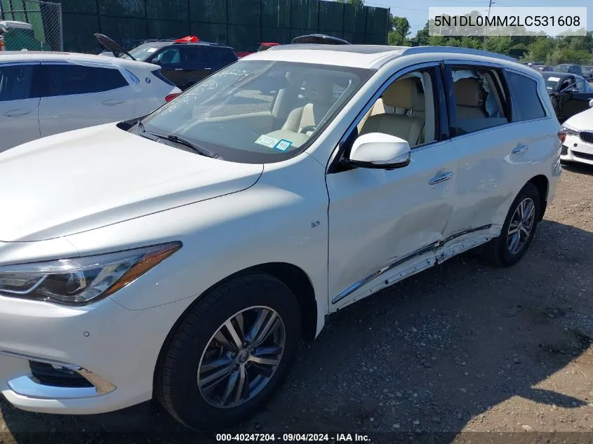 2020 Infiniti Qx60 Luxe Awd VIN: 5N1DL0MM2LC531608 Lot: 40247204