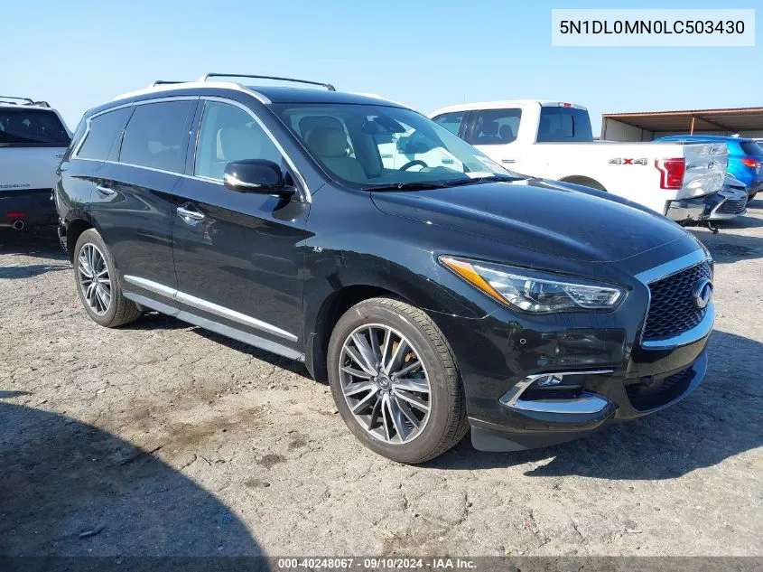 2020 Infiniti Qx60 Luxe/Pure/Special Edition VIN: 5N1DL0MN0LC503430 Lot: 40248067