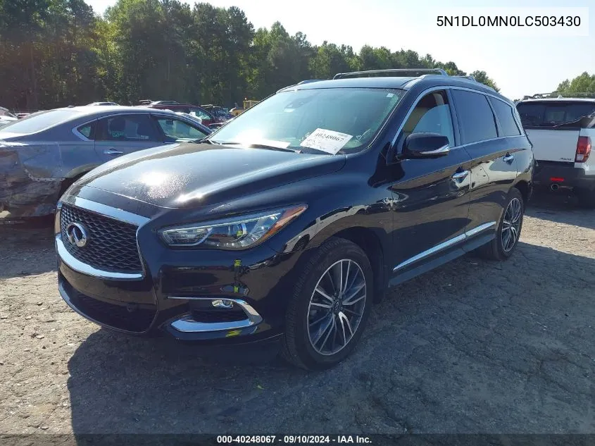 2020 Infiniti Qx60 Luxe/Pure/Special Edition VIN: 5N1DL0MN0LC503430 Lot: 40248067