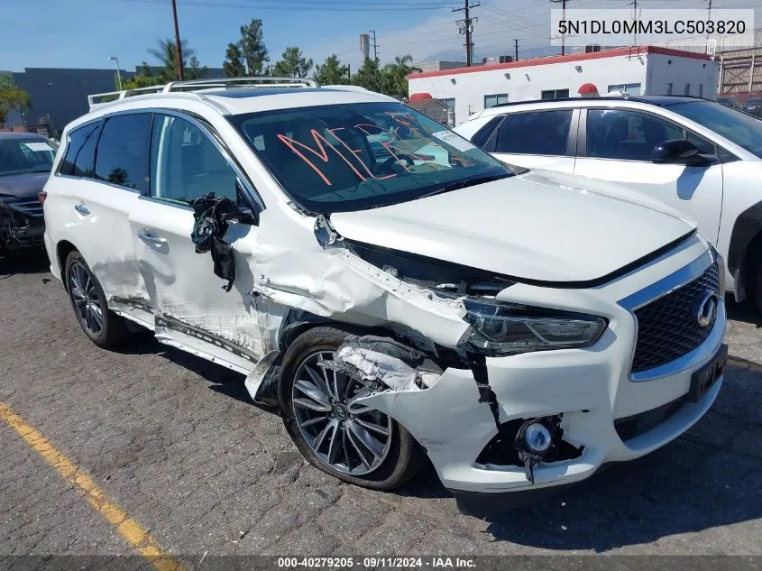 2020 Infiniti Qx60 Luxe Awd VIN: 5N1DL0MM3LC503820 Lot: 40279205