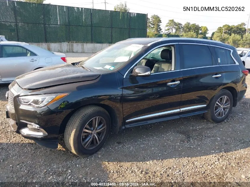 2020 Infiniti Qx60 Luxe Awd VIN: 5N1DL0MM3LC520262 Lot: 40325480