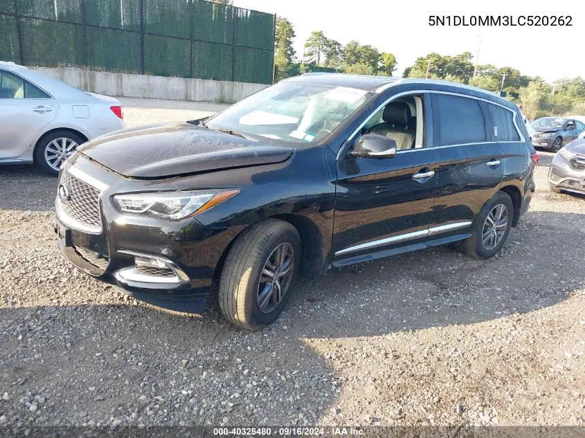 2020 Infiniti Qx60 Luxe Awd VIN: 5N1DL0MM3LC520262 Lot: 40325480