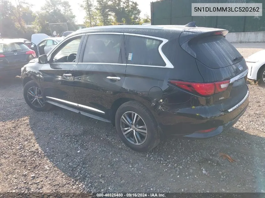 2020 Infiniti Qx60 Luxe Awd VIN: 5N1DL0MM3LC520262 Lot: 40325480