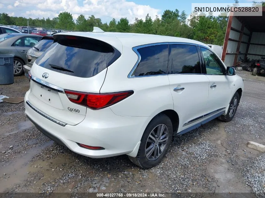 2020 Infiniti Qx60 Pure VIN: 5N1DL0MN6LC528820 Lot: 40327768