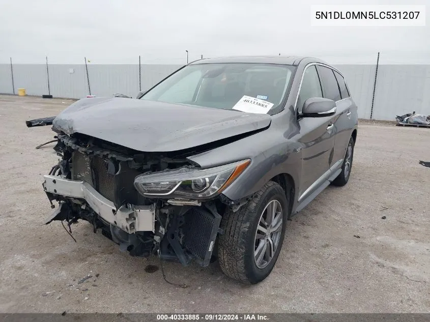 2020 Infiniti Qx60 Pure VIN: 5N1DL0MN5LC531207 Lot: 40333885