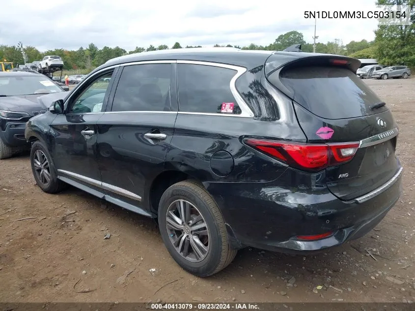 2020 Infiniti Qx60 Luxe Awd VIN: 5N1DL0MM3LC503154 Lot: 40413079