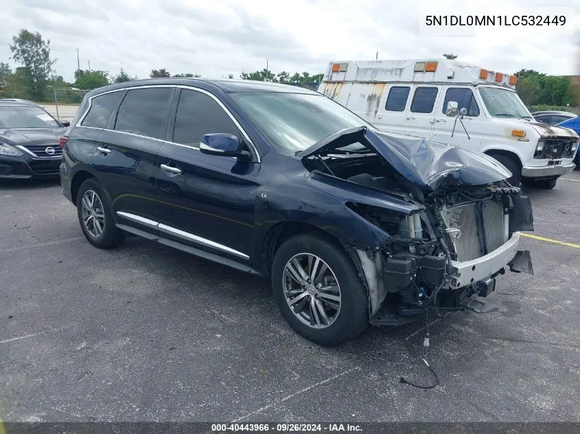 2020 Infiniti Qx60 Luxe/Pure/Special Edition VIN: 5N1DL0MN1LC532449 Lot: 40443966