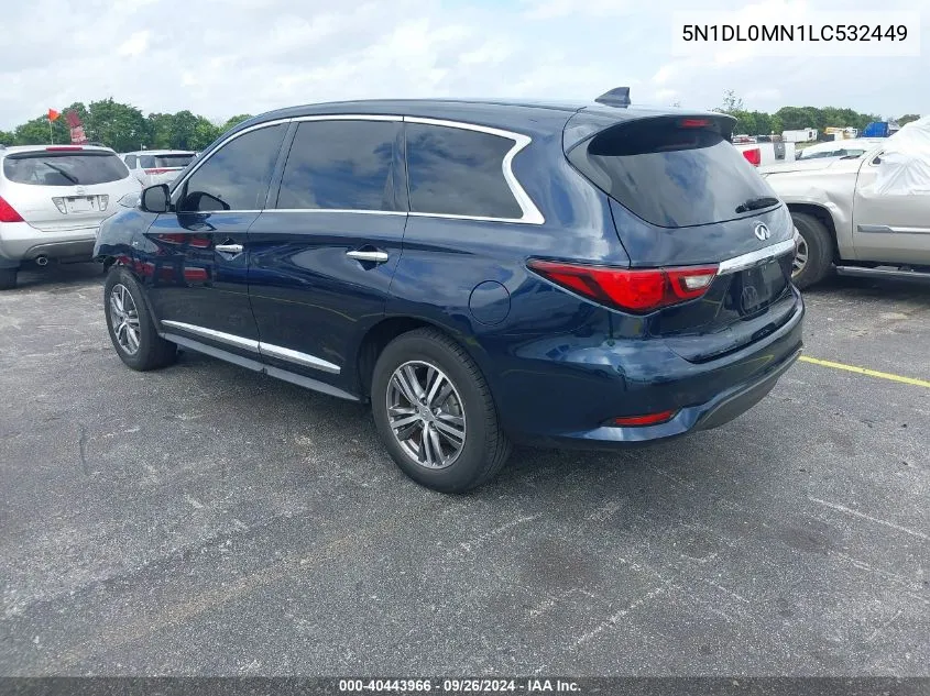 2020 Infiniti Qx60 Luxe/Pure/Special Edition VIN: 5N1DL0MN1LC532449 Lot: 40443966