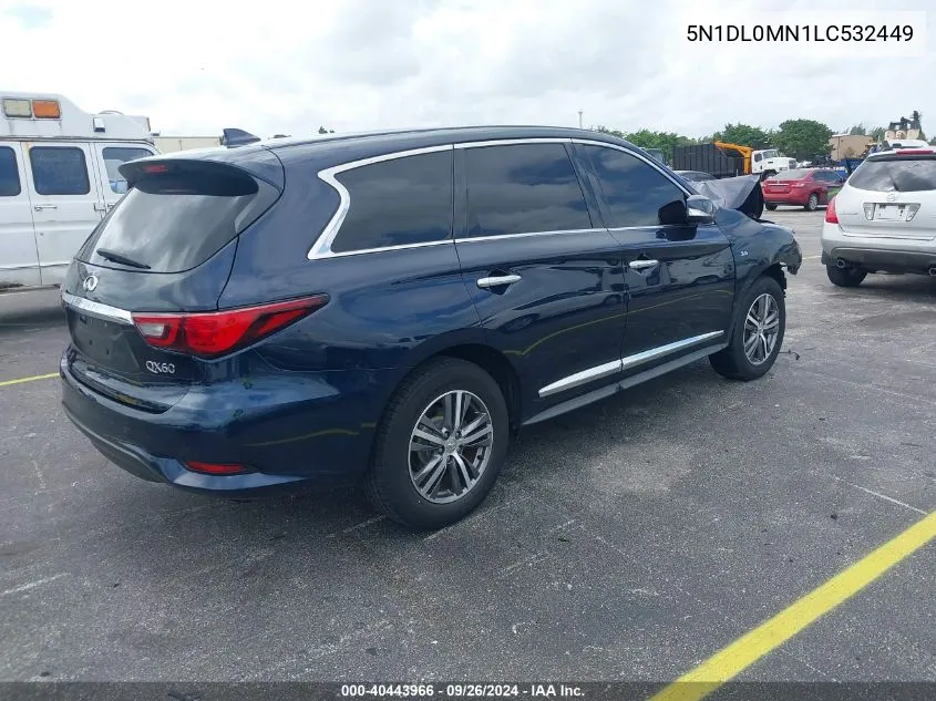 2020 Infiniti Qx60 Luxe/Pure/Special Edition VIN: 5N1DL0MN1LC532449 Lot: 40443966