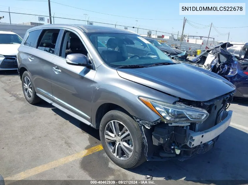 2020 Infiniti Qx60 Pure Awd VIN: 5N1DL0MM0LC522678 Lot: 40462939