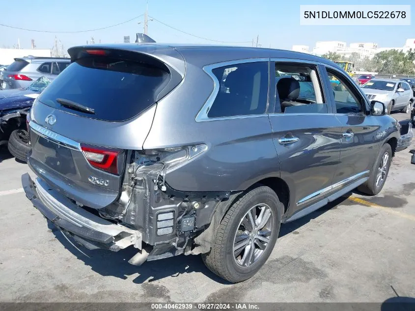 2020 Infiniti Qx60 Pure Awd VIN: 5N1DL0MM0LC522678 Lot: 40462939