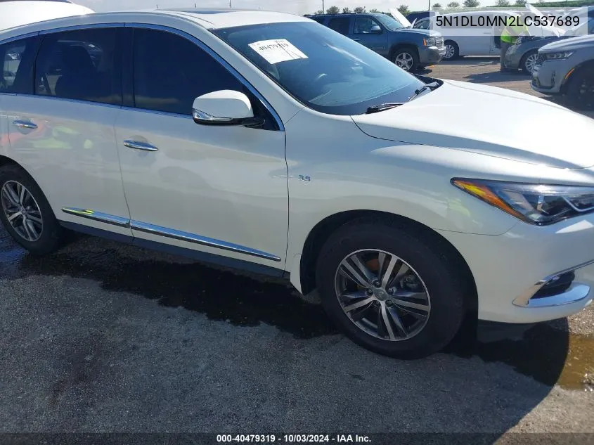 2020 Infiniti Qx60 Pure VIN: 5N1DL0MN2LC537689 Lot: 40479319