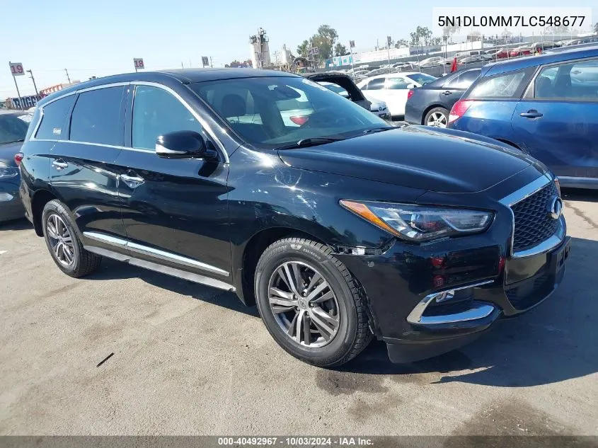 2020 Infiniti Qx60 Pure Awd VIN: 5N1DL0MM7LC548677 Lot: 40492967