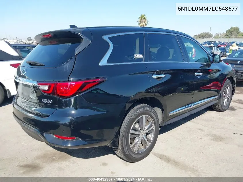 2020 Infiniti Qx60 Pure Awd VIN: 5N1DL0MM7LC548677 Lot: 40492967