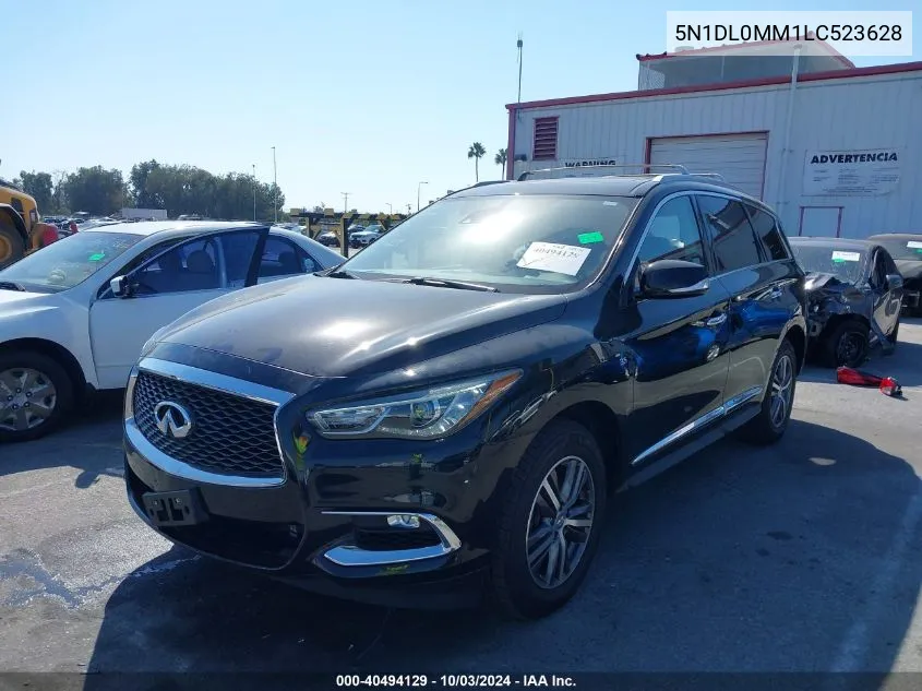 2020 Infiniti Qx60 Pure Awd VIN: 5N1DL0MM1LC523628 Lot: 40494129