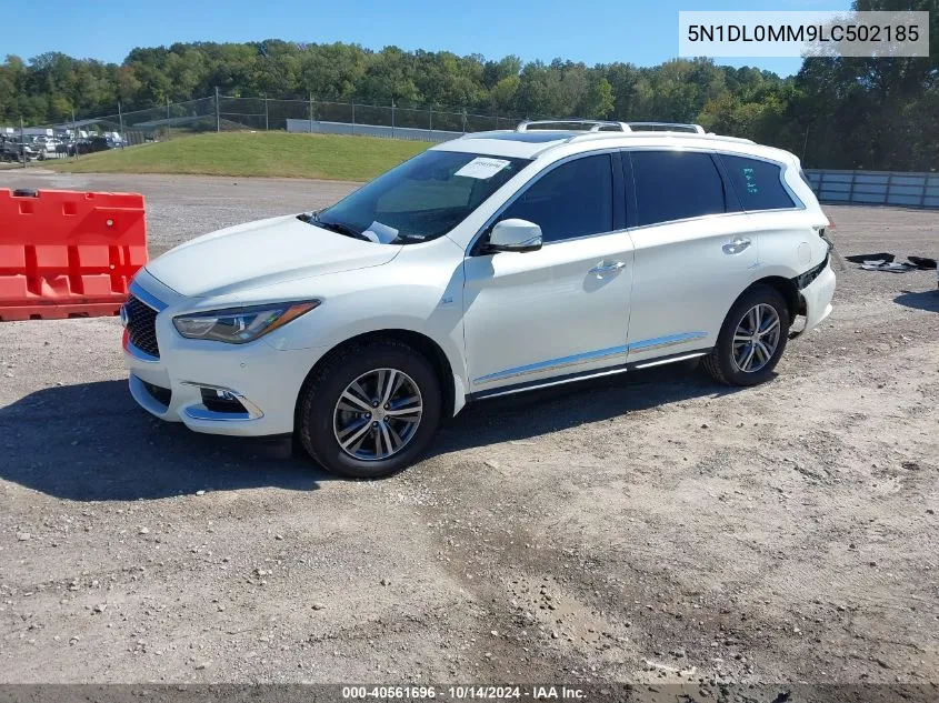 2020 Infiniti Qx60 Luxe Awd VIN: 5N1DL0MM9LC502185 Lot: 40561696