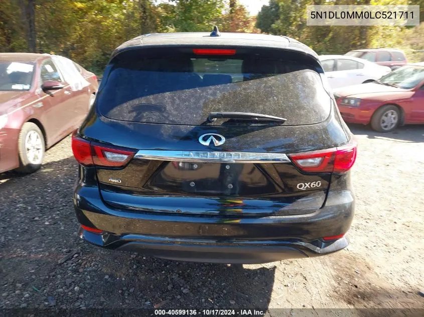 2020 Infiniti Qx60 Pure Awd VIN: 5N1DL0MM0LC521711 Lot: 40599136