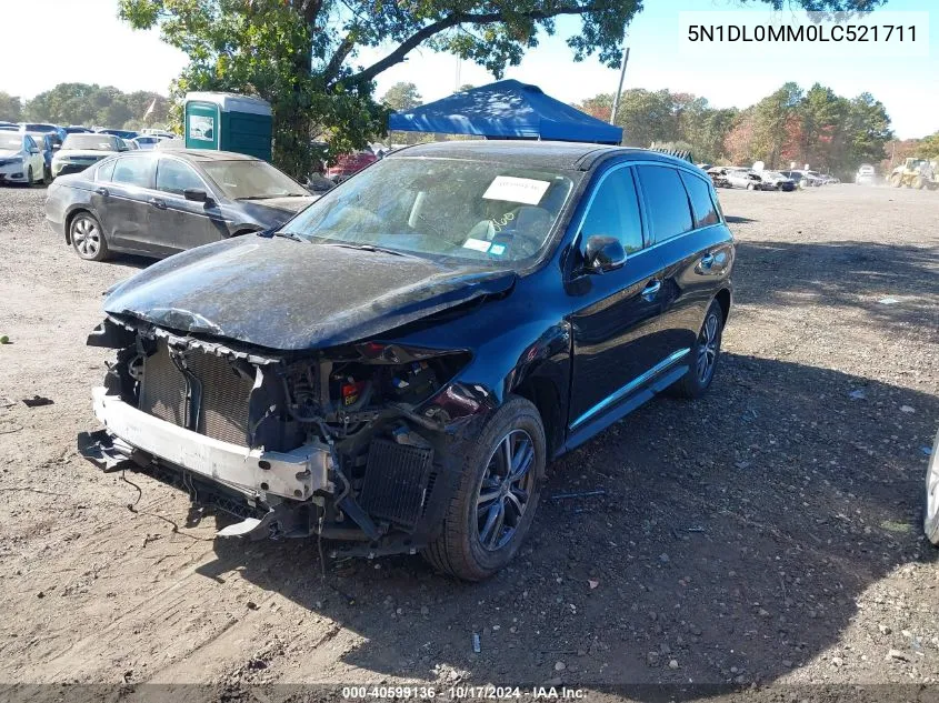 2020 Infiniti Qx60 Pure Awd VIN: 5N1DL0MM0LC521711 Lot: 40599136