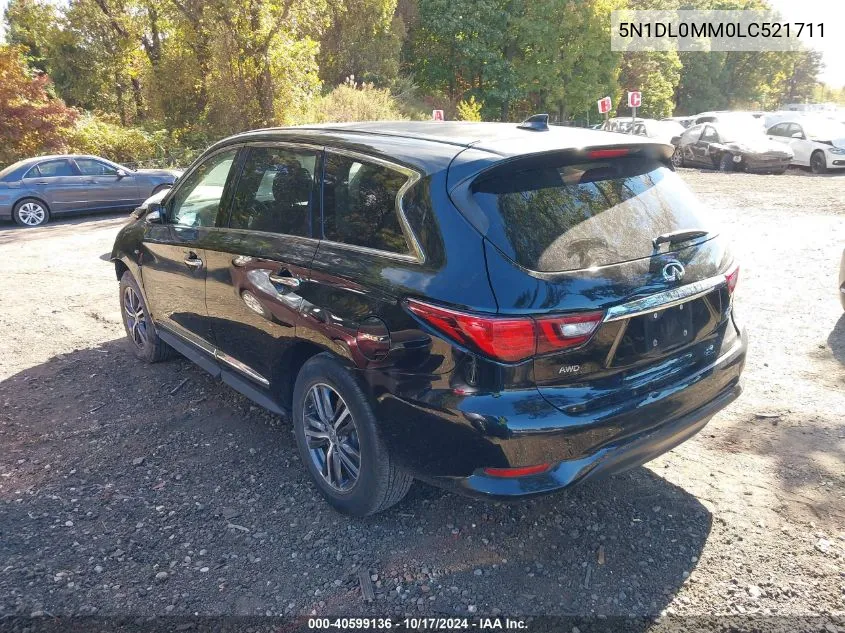 2020 Infiniti Qx60 Pure Awd VIN: 5N1DL0MM0LC521711 Lot: 40599136