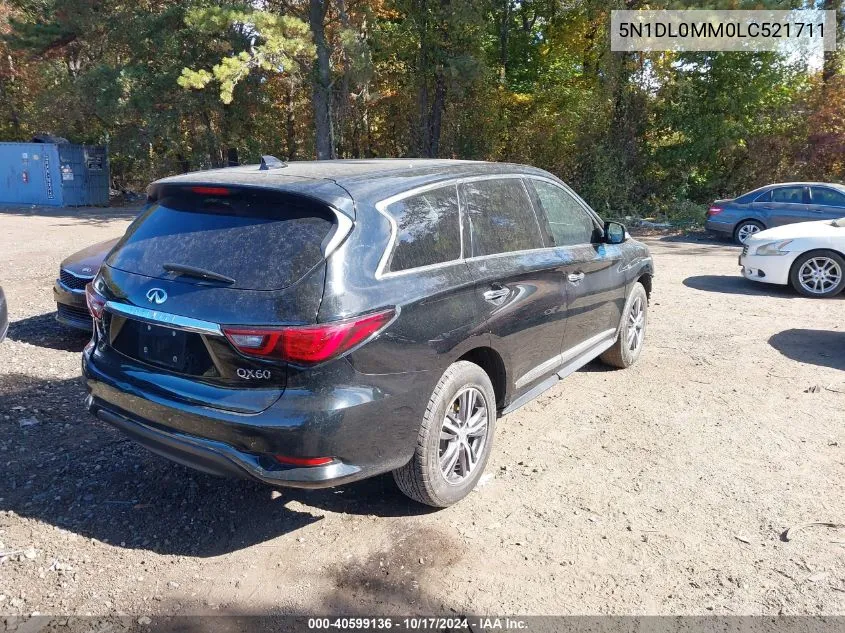 2020 Infiniti Qx60 Pure Awd VIN: 5N1DL0MM0LC521711 Lot: 40599136