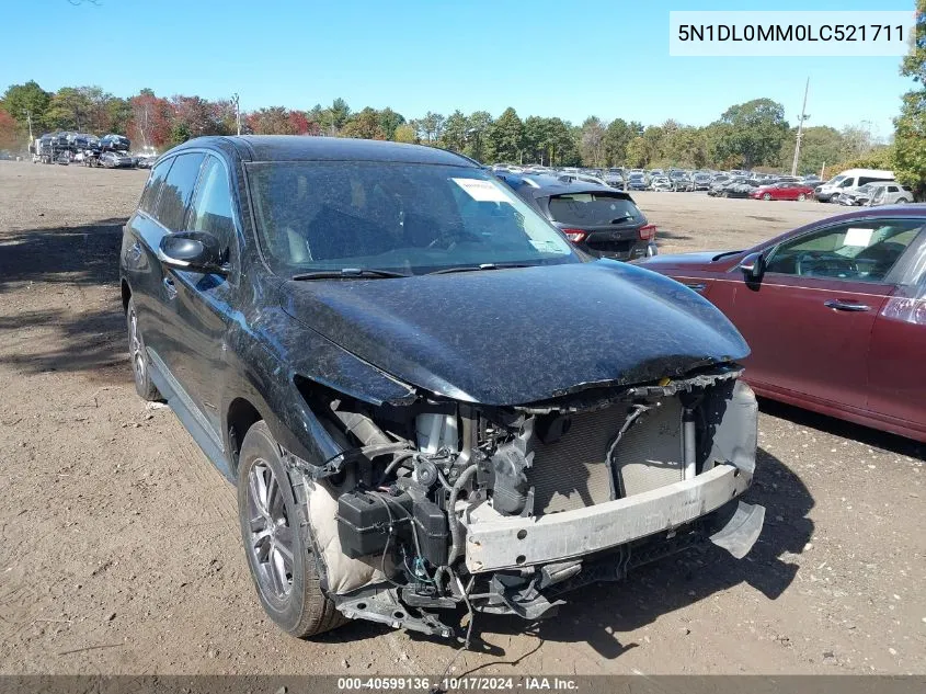 2020 Infiniti Qx60 Pure Awd VIN: 5N1DL0MM0LC521711 Lot: 40599136