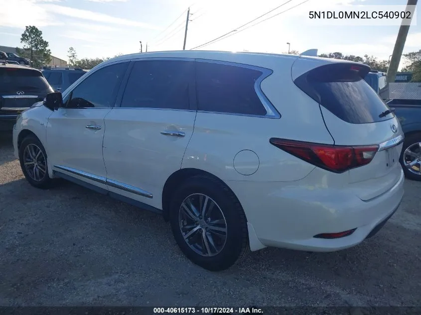 2020 Infiniti Qx60 Pure VIN: 5N1DL0MN2LC540902 Lot: 40615173