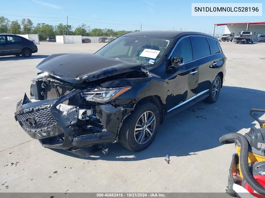 2020 Infiniti Qx60 Pure VIN: 5N1DL0MN0LC528196 Lot: 40652415