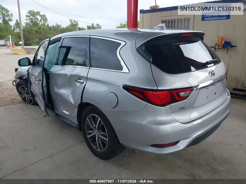 2020 Infiniti Qx60 Pure Awd VIN: 5N1DL0MM1LC530319 Lot: 40807907