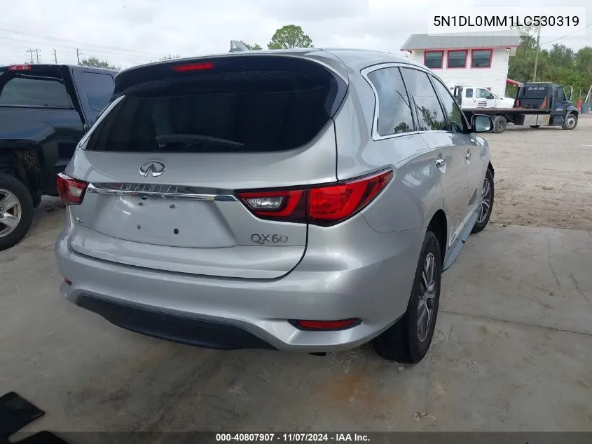 2020 Infiniti Qx60 Pure Awd VIN: 5N1DL0MM1LC530319 Lot: 40807907