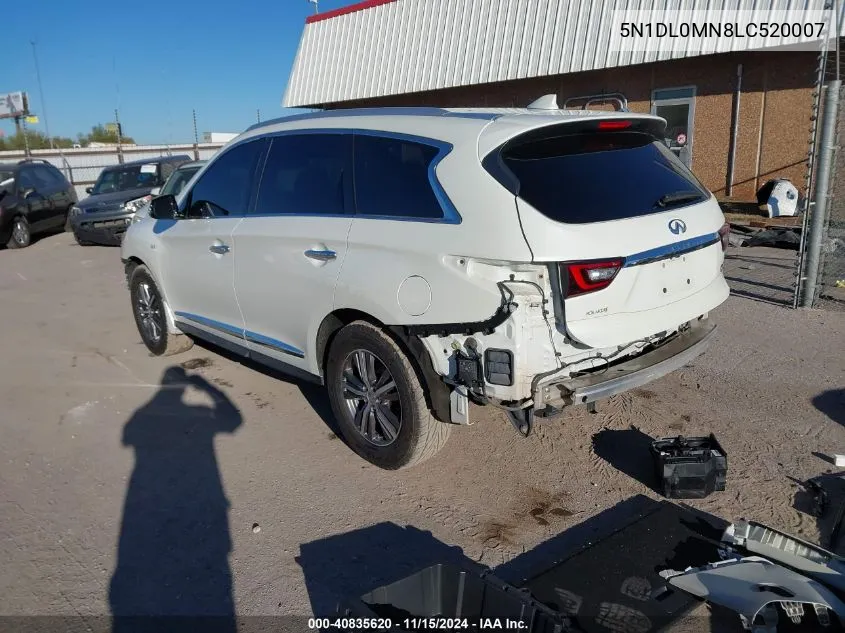 2020 Infiniti Qx60 Luxe VIN: 5N1DL0MN8LC520007 Lot: 40835620