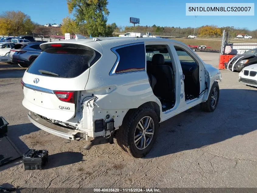 2020 Infiniti Qx60 Luxe VIN: 5N1DL0MN8LC520007 Lot: 40835620