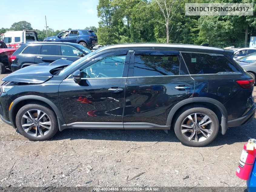 5N1DL1FS3NC344317 2022 Infiniti Qx60 Luxe Awd