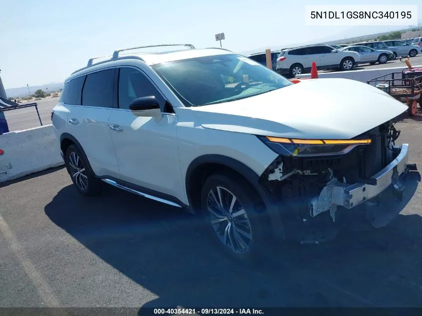 2022 Infiniti Qx60 Sensory Awd VIN: 5N1DL1GS8NC340195 Lot: 40354421