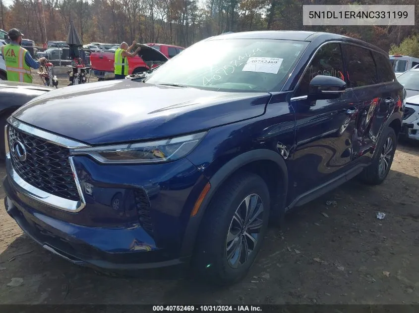 2022 Infiniti Qx60 Pure VIN: 5N1DL1ER4NC331199 Lot: 40752469