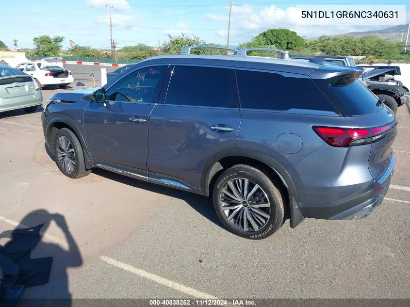 2022 Infiniti Qx60 Sensory VIN: 5N1DL1GR6NC340631 Lot: 40838252