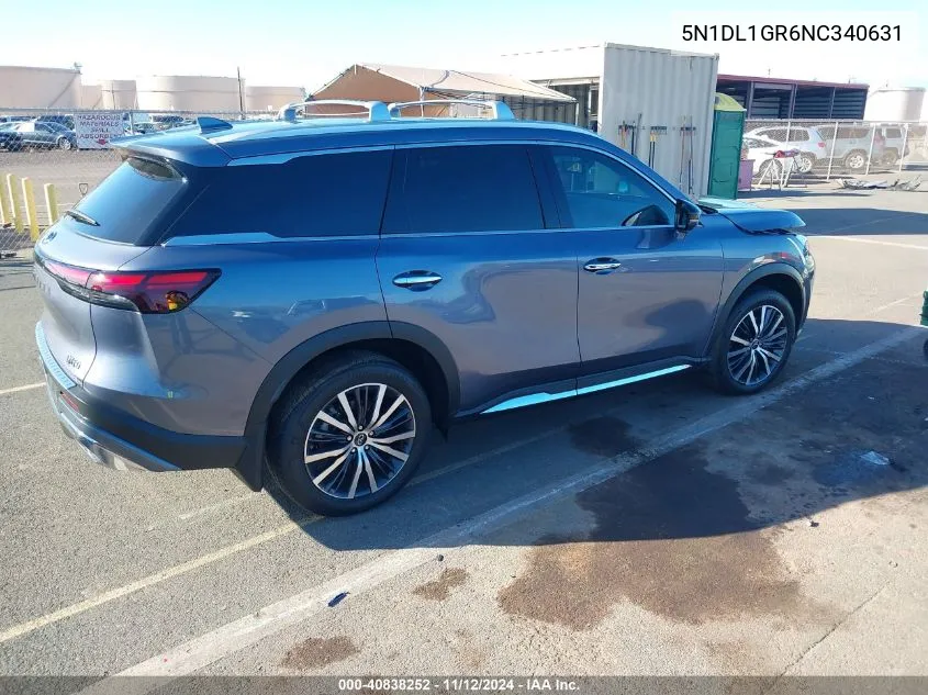 2022 Infiniti Qx60 Sensory VIN: 5N1DL1GR6NC340631 Lot: 40838252