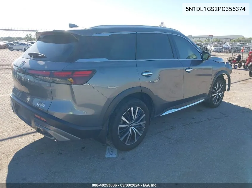 2023 Infiniti Qx60 Sensory Awd VIN: 5N1DL1GS2PC355374 Lot: 40253686