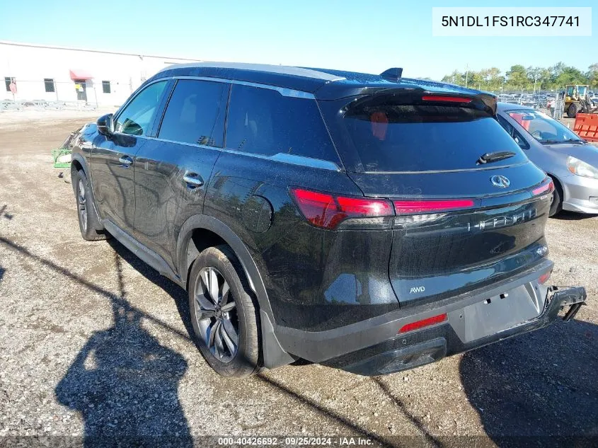 2024 Infiniti Qx60 Luxe Awd VIN: 5N1DL1FS1RC347741 Lot: 40426692