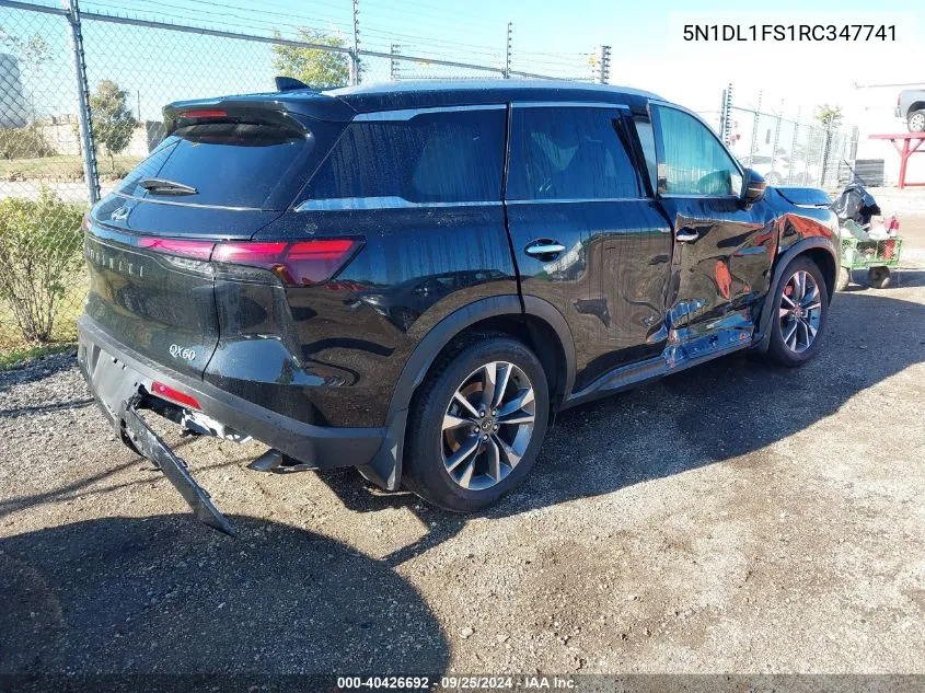 2024 Infiniti Qx60 Luxe Awd VIN: 5N1DL1FS1RC347741 Lot: 40426692