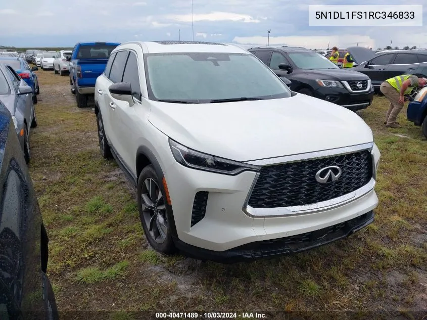 2024 Infiniti Qx60 Luxe Awd VIN: 5N1DL1FS1RC346833 Lot: 40471489