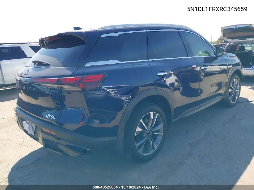 2024 Infiniti Qx60 Luxe VIN: 5N1DL1FRXRC345659 Lot: 40525634