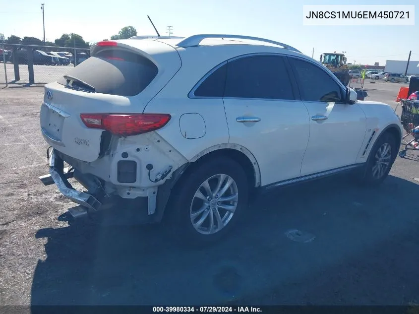 2014 Infiniti Qx70 VIN: JN8CS1MU6EM450721 Lot: 39980334