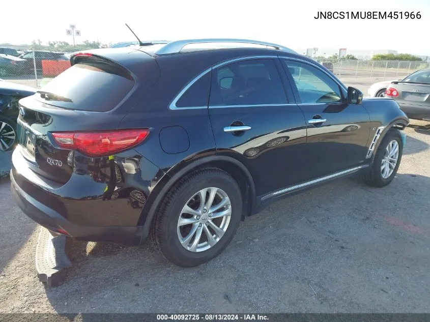 2014 Infiniti Qx70 VIN: JN8CS1MU8EM451966 Lot: 40092725