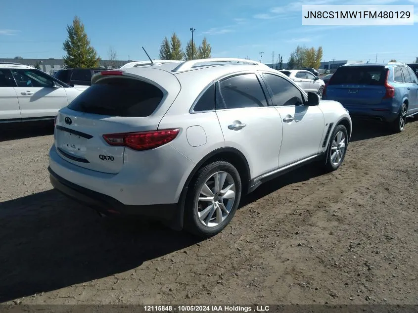 2015 Infiniti Qx70 VIN: JN8CS1MW1FM480129 Lot: 12115848