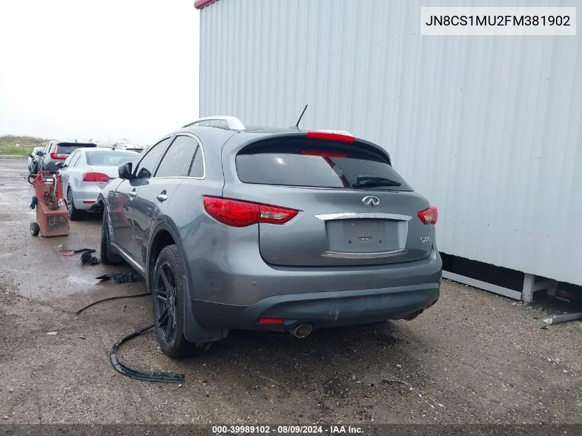 2015 Infiniti Qx70 VIN: JN8CS1MU2FM381902 Lot: 39989102