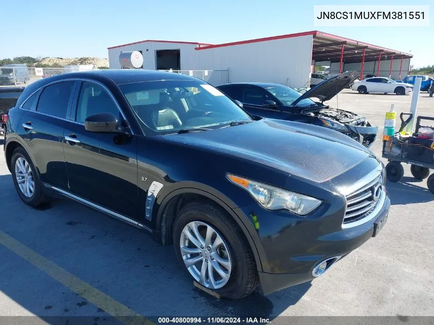 2015 Infiniti Qx70 VIN: JN8CS1MUXFM381551 Lot: 40800994