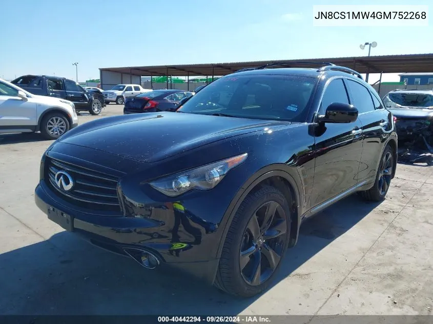 2016 Infiniti Qx70 VIN: JN8CS1MW4GM752268 Lot: 40442294